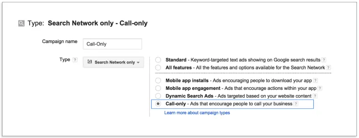 AdWords Call-only Campaigns